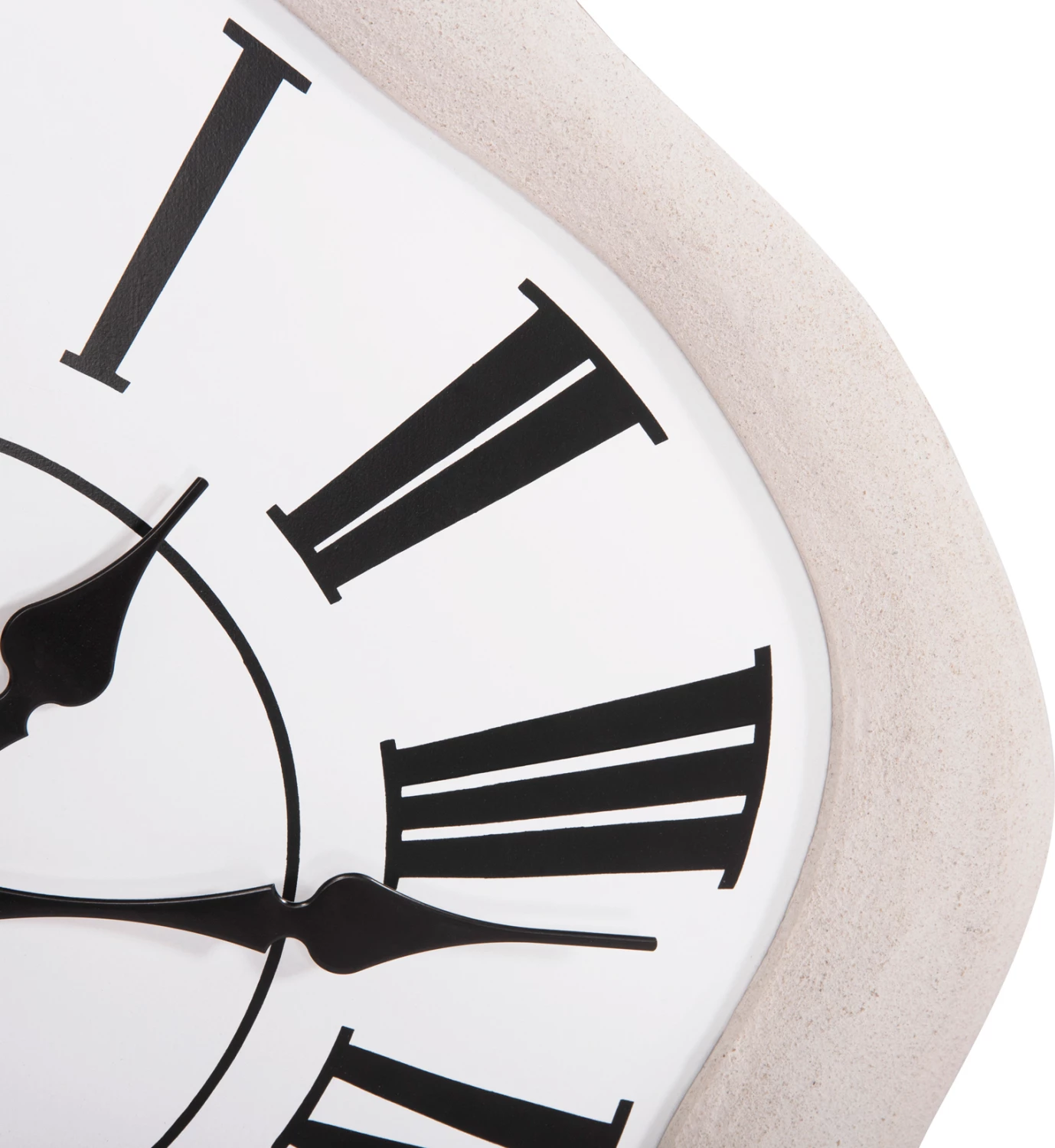 Orë muri SANTORINI FH4515 MDF ngjyrë e bardhë e zbehtë, tregues të zinj & numra latinë, 58x2,5x61Hcm.