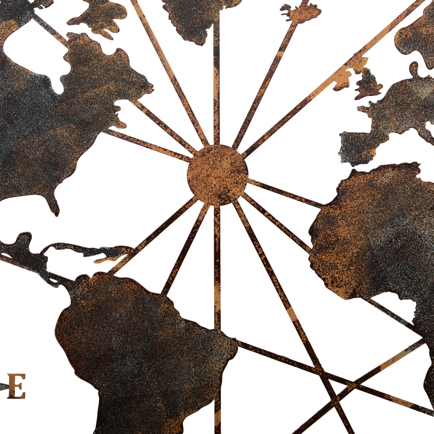 Dekor muri hartë bote FH4656 metal bronz 120x0,1x60Hcm