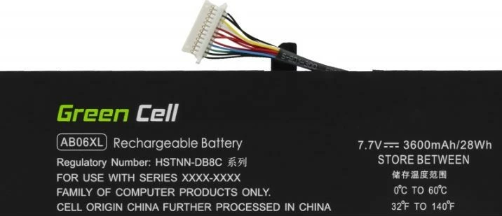 Bateri Green Cell HP182 për laptop HP Envy 13-AD, 3600mAh, 7.7V, e zezë