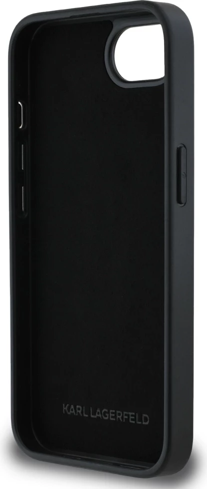 Mbështjellës Karl Lagerfeld Monogram Karl Head Pin për iPhone 16e, i zi
