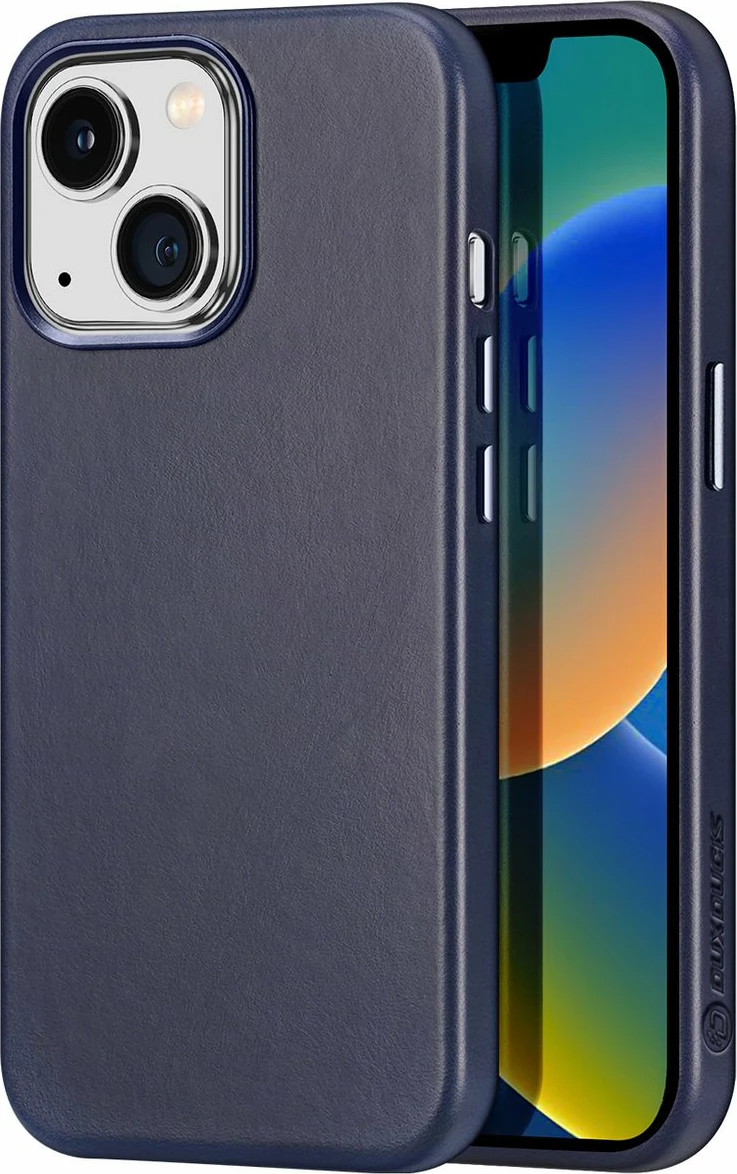 Mbështjellës Dux Ducis Naples për iPhone 14 Plus, MagSafe, lëkurë, kaltër