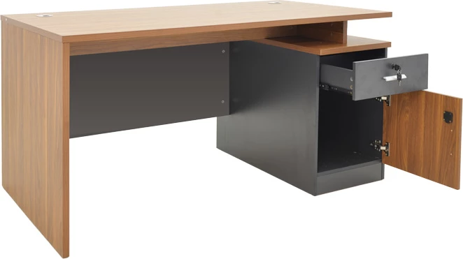 Tavolinë zyre profesionale Oscar, ngjyrë arre-gri e errët, 120x70x76cm