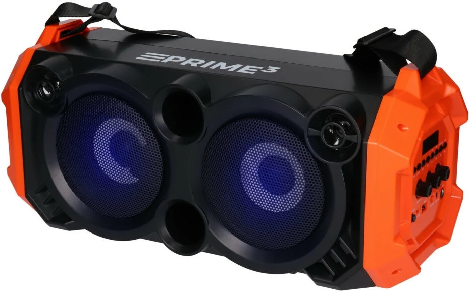 Altoparlant portativ PRIME3 APS31 me Bluetooth dhe karaoke, 100W, i zi/portokalli