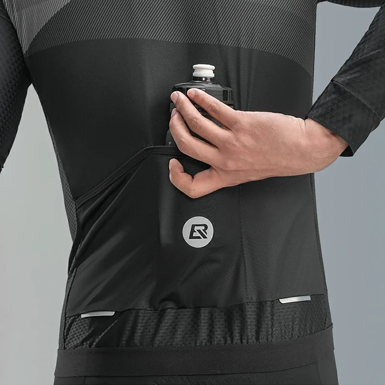 Bluzë çiklizmi Rockbros 15120009005, me mëngë të gjata, XXL, e zezë/gri