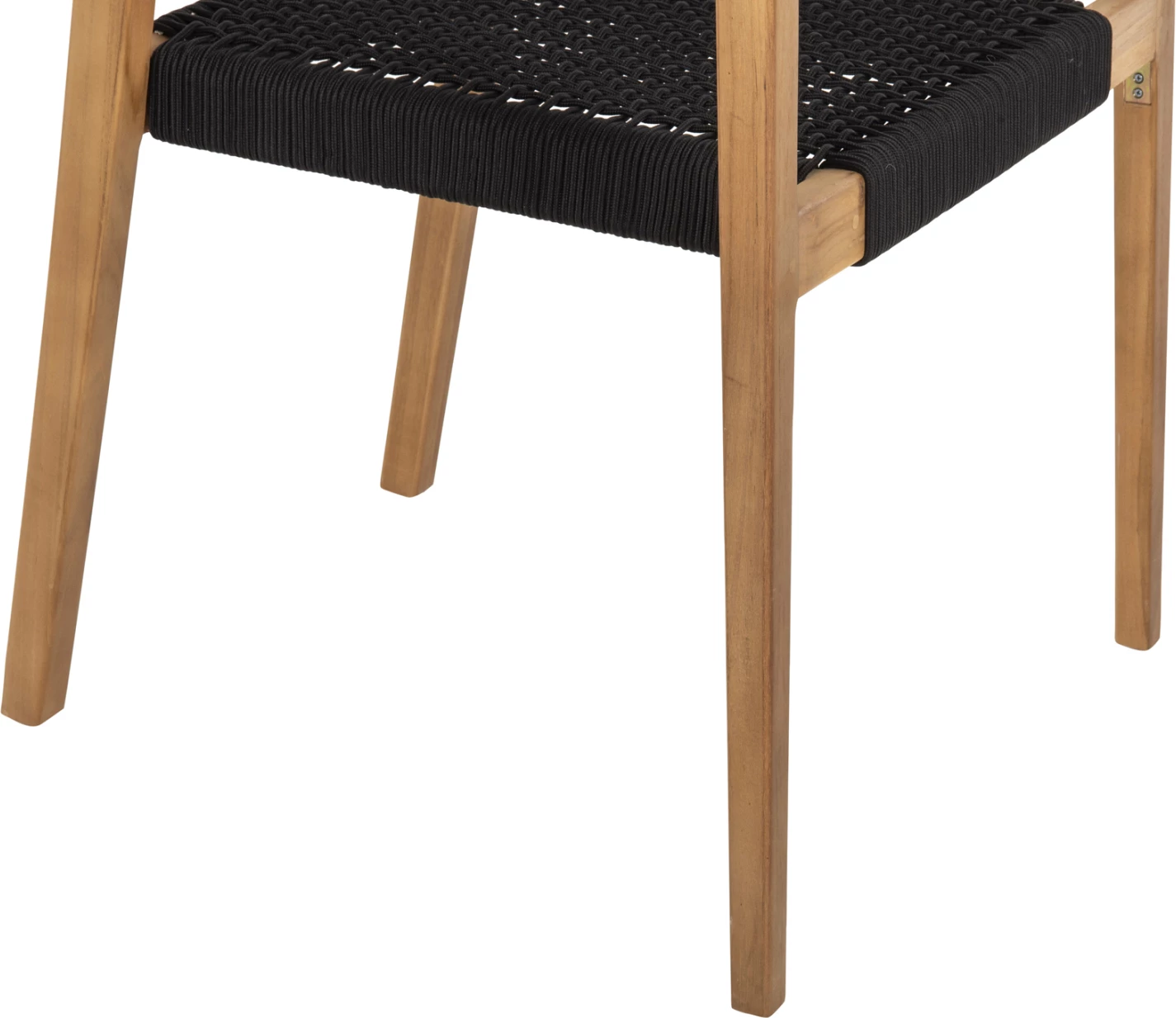 Karrige me krahë Charlotte FH9637.02 dru teak natyral dhe litar i zi 59x54x83H cm