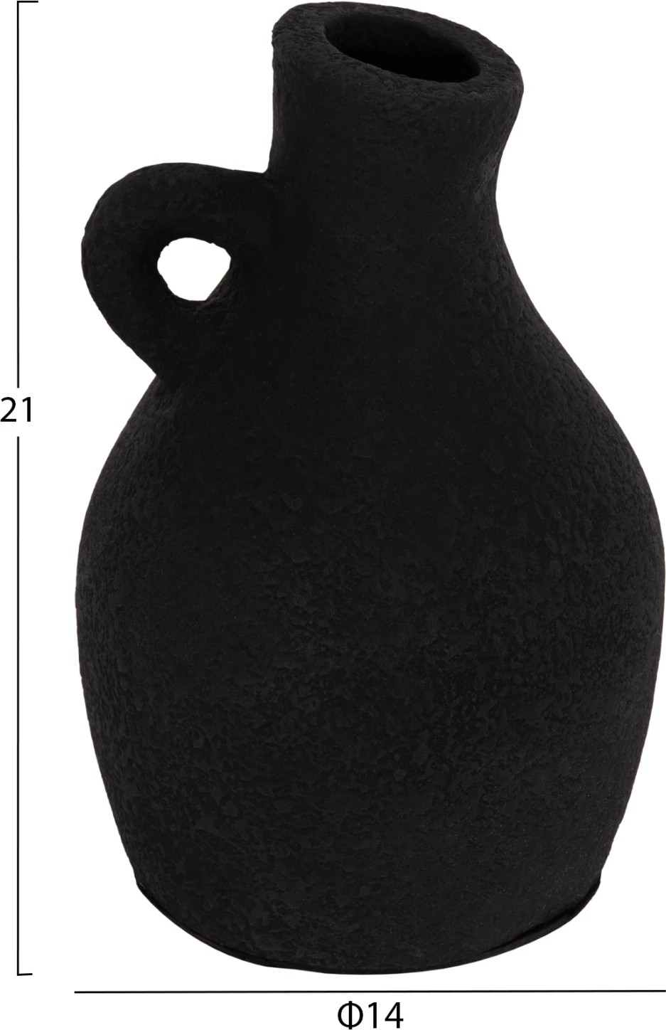 Vazo dekorative tavoline DECANT, terrakotë e zezë, FH4667.01L, 14x21cm