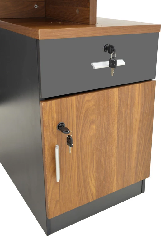 Tavolinë zyre profesionale Oscar, ngjyrë arre-gri e errët, 120x70x76cm