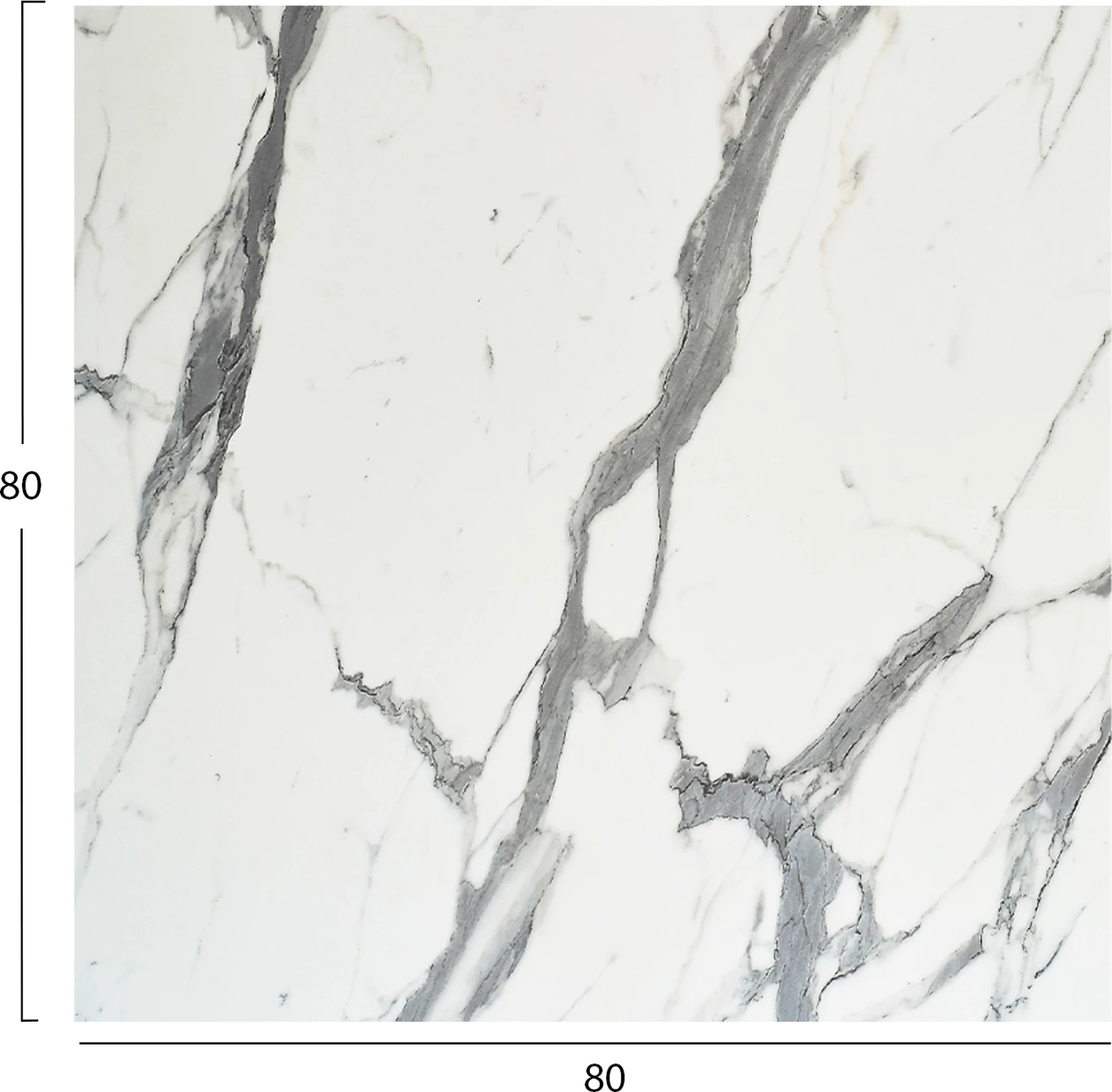 Sipërfaqe tavoline katrore, ngjyrë mermeri të bardhë, FH5839.31, 80x80cm