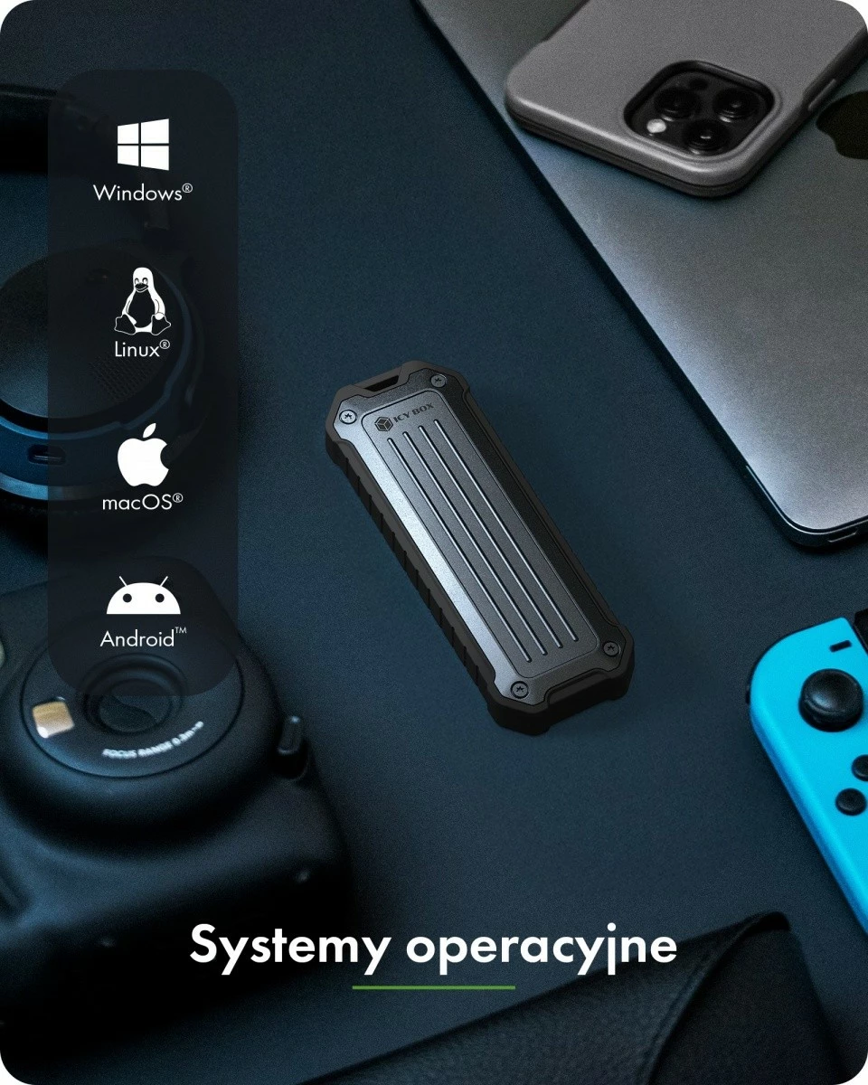 Kuti e jashtme për SSD M.2, Icy Box IB-1827MCP-C31, NVMe/SATA, USB 3.2 Gen 2 10 Gbit/s, M-Key & B+M-Key, madhësi 2230–2280, e zezë