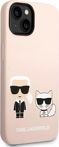 Mbështjellës Karl Lagerfeld KLHMP14SSSKCI për iPhone 14, 6.1", silikon, MagSafe, rozë e çelët