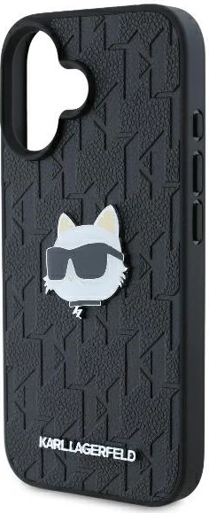 Mbështjellës Karl Lagerfeld Monogram Choupette Head Pin për iPhone 16, i zi