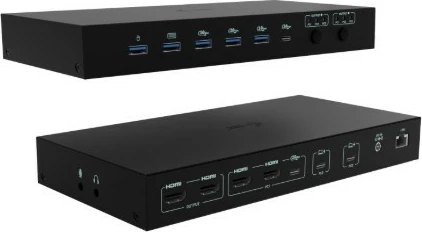Stacion dokimi KVM USB-C PRO, i-tec, C31KVMDOCKPDPRO, 3 hoste, 2 dalje video, Power Delivery deri 92W, e zezë