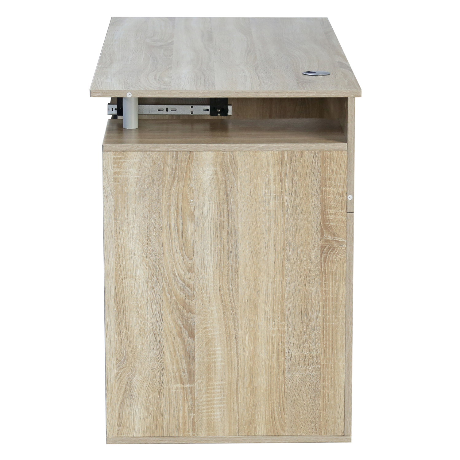 Tavolinë melamine, FH2026.02, ngjyrë sonoma-bardhë, 120x55x76 cm