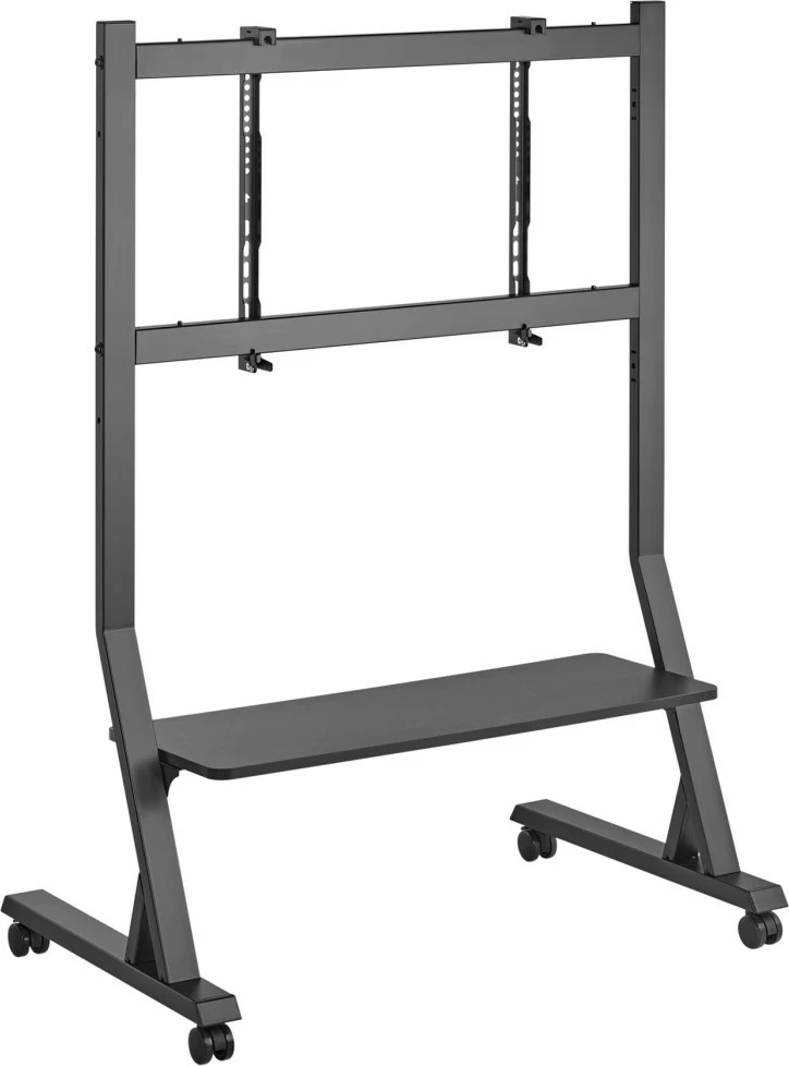 Qëndrim mobil për TV Techly 366983, për ekrane 45-90 inç, 60kg, me rafte, i zi