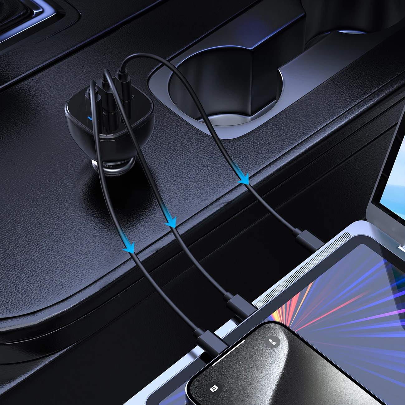 Karikues veture Choetech TC0024, 160W, 2x USB-C PD 3.1, 1x USB-A, i zi