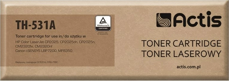 Toner zëvendësues Actis TH-531A për printer HP 304A CC531A/Canon CRG-718C, i kaltër 