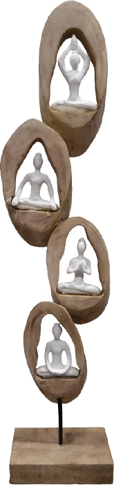 Dekor tavoline Yove Inart dru mango-hekur natyral 18x9x69cm