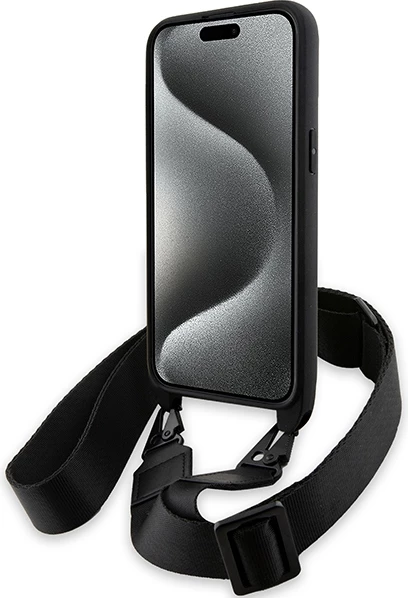 Mbështjellës BMW M Edition Carbon Stripe & Strap për iPhone 15 Pro, i zi