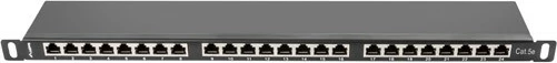 Patch panel Lanberg PPS5-0024-B, 24 porta, CAT 5e, 0.5U, i zi