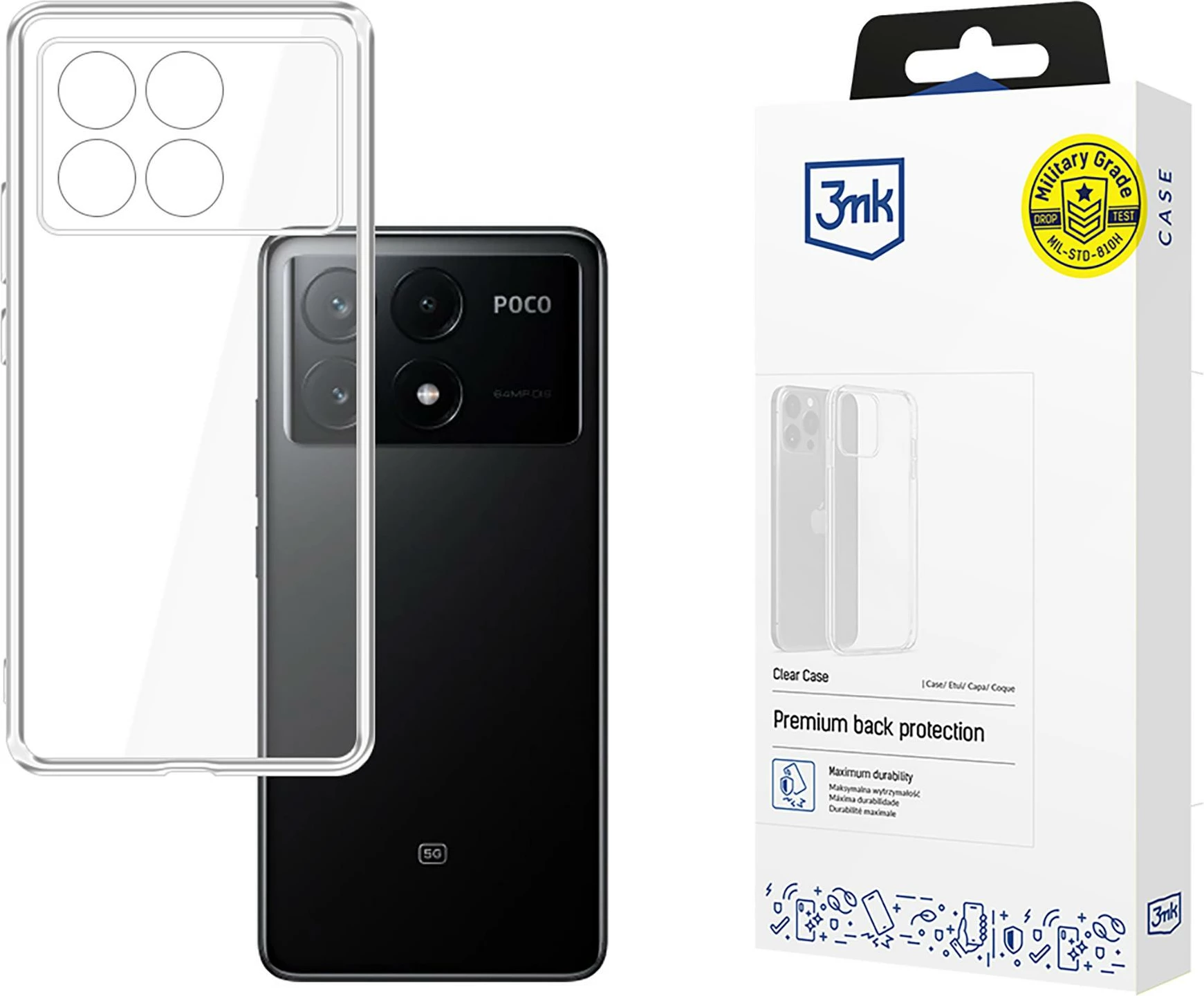 Mbështjellës 3mk Protection Clear Case për Xiaomi Poco X6 Pro 5G, transparent