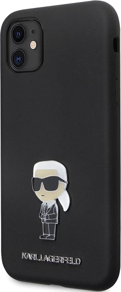 Mbështjellës Karl Lagerfeld KLHCN61SMHKNPK për iPhone 11/XR, silikon, i zi