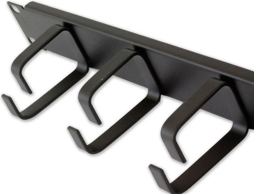 Organizuesi i Kabllave Techly 305922 për Kasë Rack 19", 1U, me 5 mbajtëse 65mm, ngjyrë e zezë