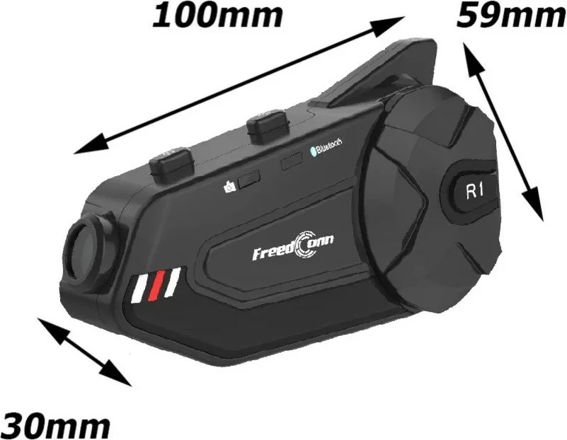Interkom motoçiklete FreedConn R1 PLUS E, Bluetooth 5.0, 1080p, i zi