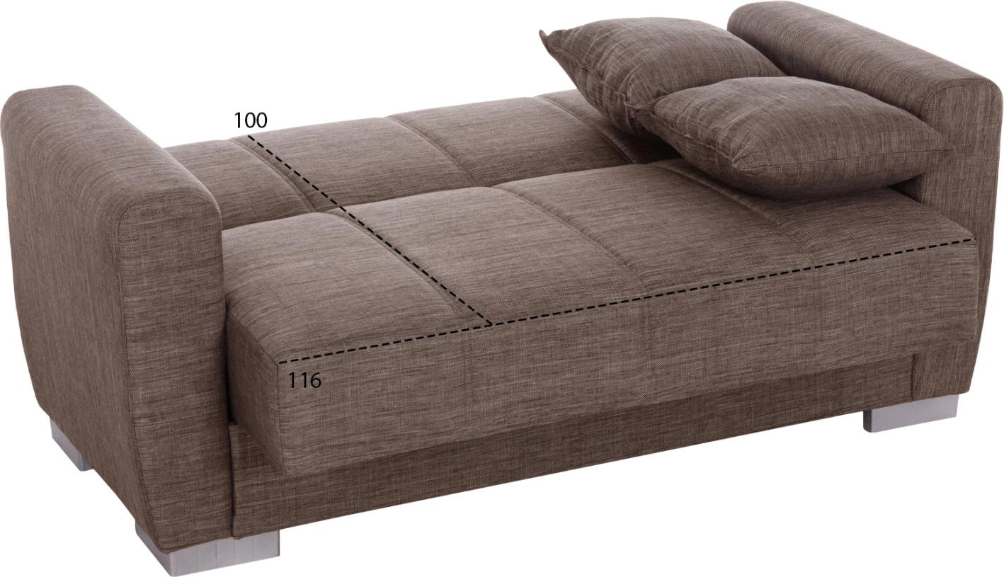 Divan shtrat FH3241.02, 150x84x88cm, bezhë, 2 vendesh