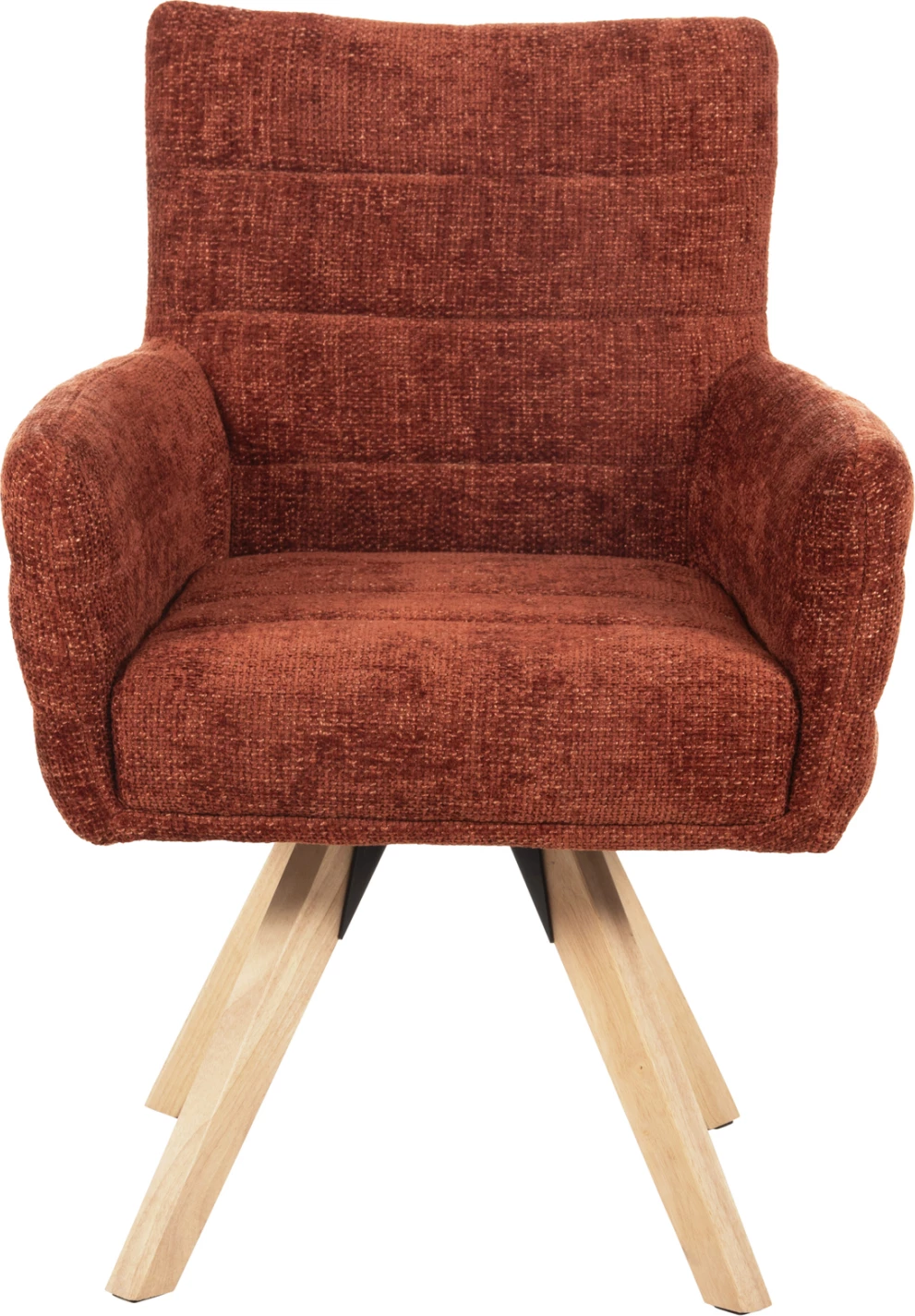 Karrige ngrënieje GAZER, FH9845.06, pëlhurë kafe e kuqërremtë, këmbë druri gome, 66x63x91H cm, set prej 2 copë