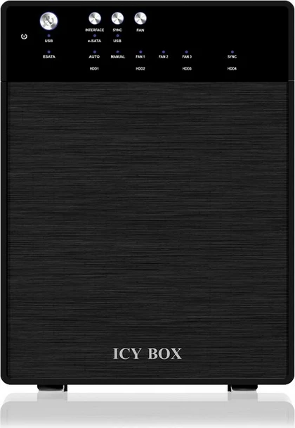 Kasë e jashtme IcyBox IB-3640SU3 për 4 HDD 3.5", USB 3.0, e zezë