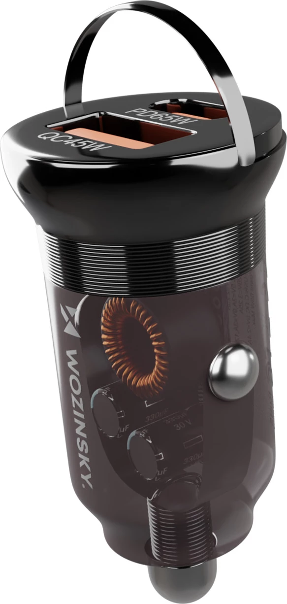 Karikues makine, Wozinsky, WCGWCW, USB-C PD 65W + USB-A QC 3.0 45W, 2 porta, zi