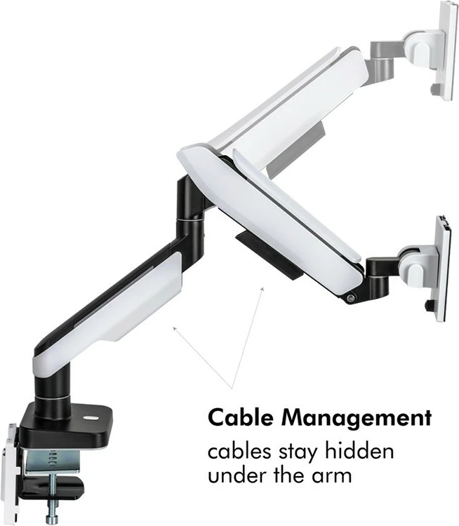 Mbajtës monitori LogiLink BP0162, për tavolinë, për 17-49 inç, ngjyrë e bardhë/zezë