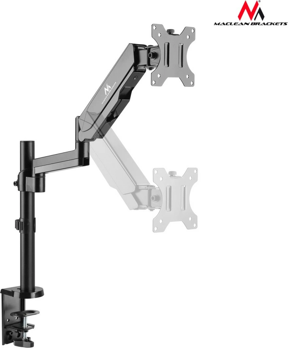 Mbajtës monitori Maclean MC-775 me krah me gaz, 17-32", i zi