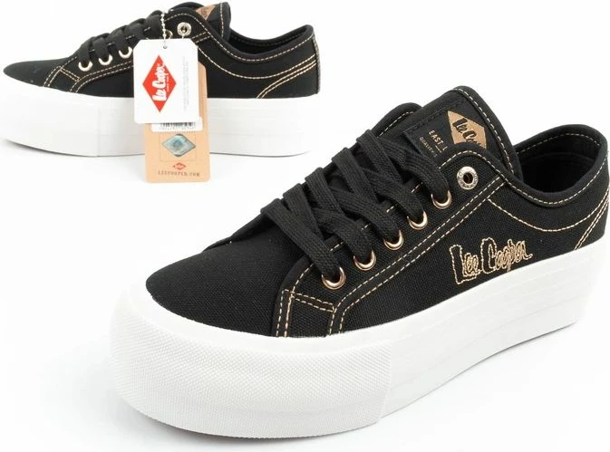 Atlete platforme për femra Lee Cooper, të zeza me të arta