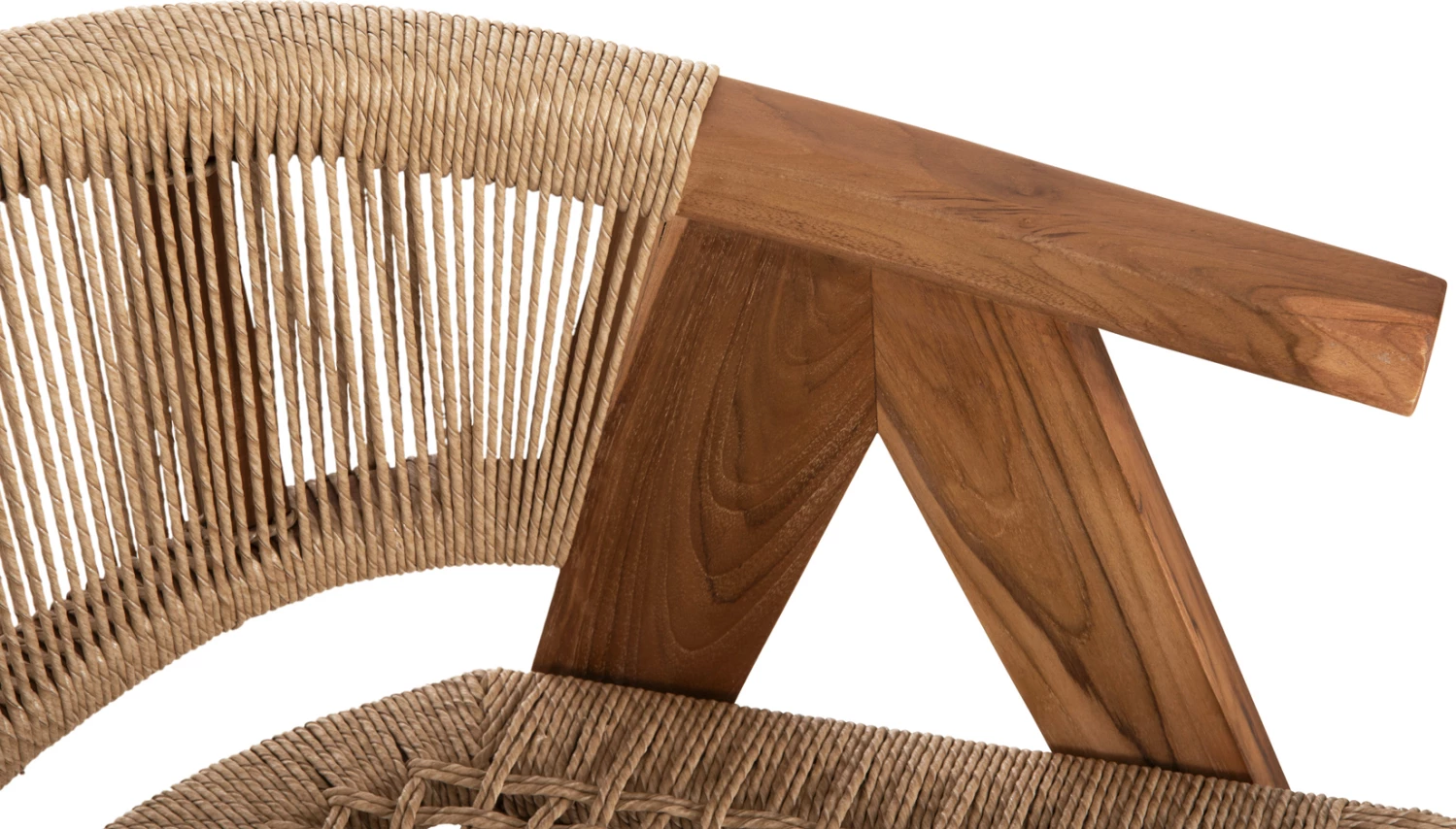 Karrige ngrënieje BRANN, dru tik natyral, litar sintetik, 62x58x77cm