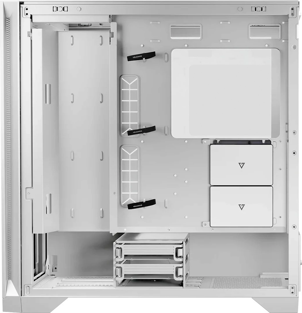Kasë kompjuteri, MODECOM Volcano Expanse S Midi Tower, ATX/mATX/ITX, xham i kalitur, USB‑C, ARGB, e bardhë