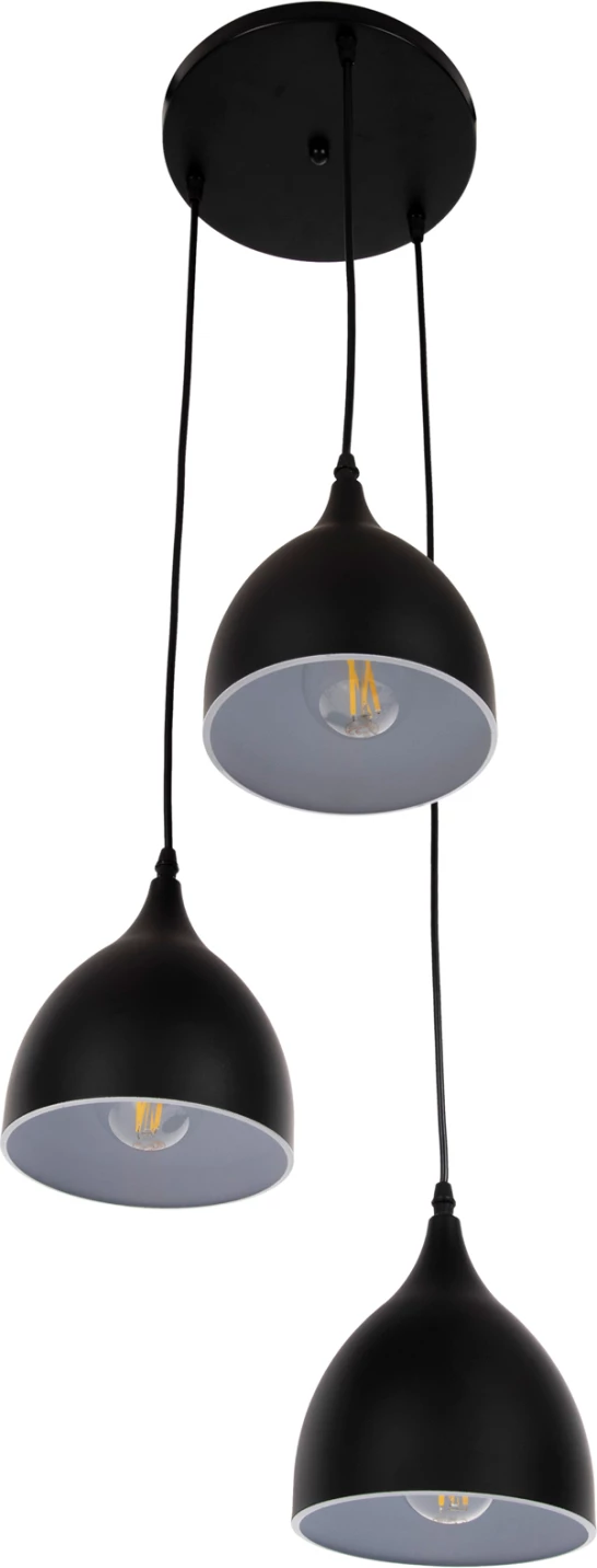 Llambë varëse tavani 3-dritash, metal i zi, FH4137, Φ33x33-115H cm