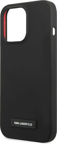 Mbështjellës Karl Lagerfeld për iPhone 13/13 Pro 6.1", silikon, i zi