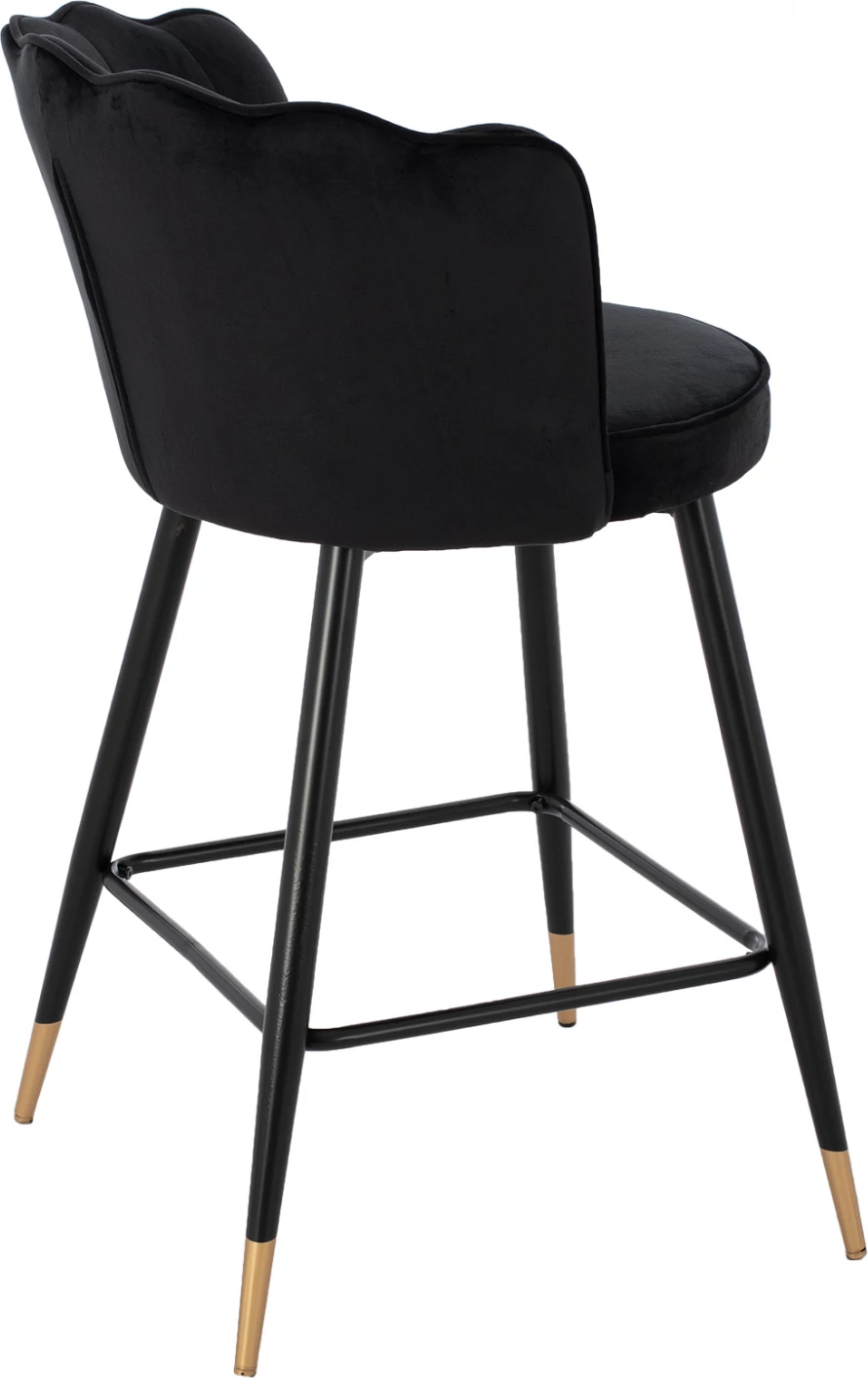 Karrige për bar mesatare FH8736.04 kadife e zezë me kornizë metalike 50x50x90 cm., set prej 2 copë