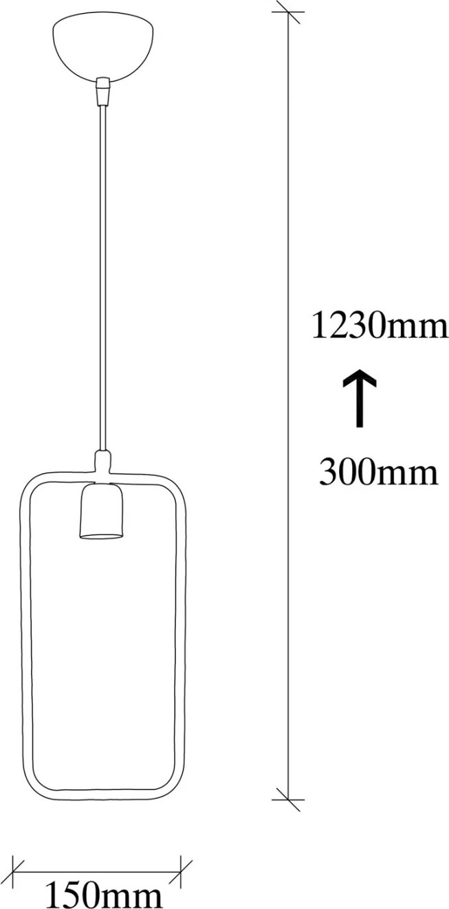 Llambë varëse metalike e zezë FH7258 15Χ6Χ123 cm