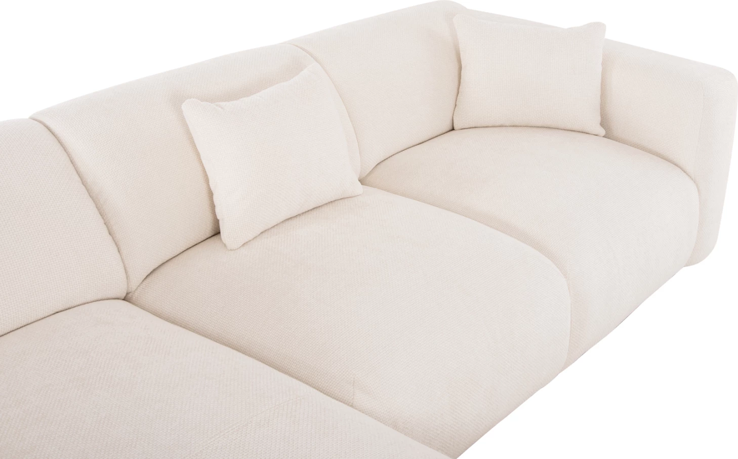 Këndi i divanit BRICKEN FH3275.02L, pëlhurë e bardhë, 110-282x98-160x72H cm