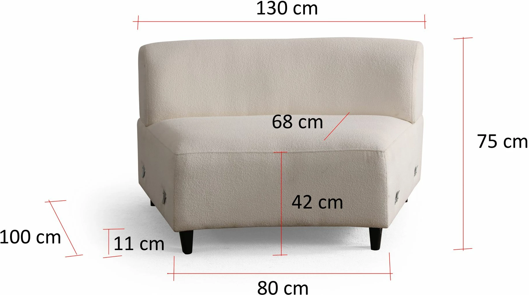 Kënd divani Atelier del Sofa, ngjyrë krem, (1L + 1R) - kënd v2