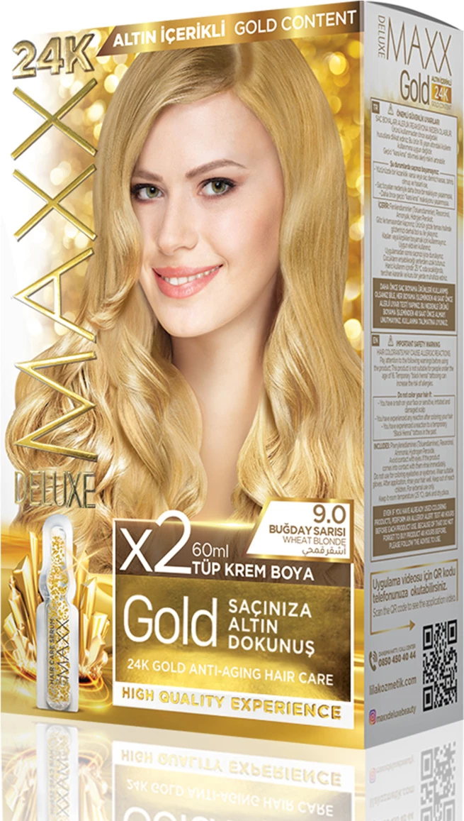 Ngjyrë për flokë MAXX GOLD SET 9.0 Wheat Blonde, 50 ml