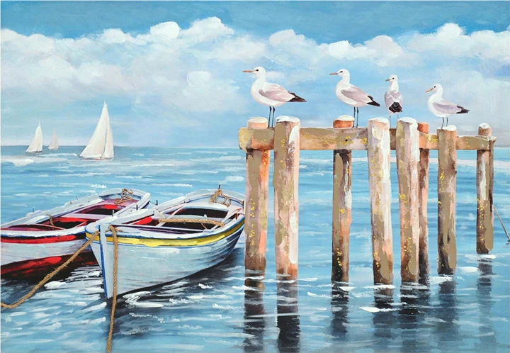 Pikturë kanavace Port I, shumëngjyrëshe, 100x3x70cm