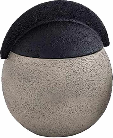 Vazo GRIZIO me kapak, alumini, teksturë balte dhe e zezë, 15x15x19 cm