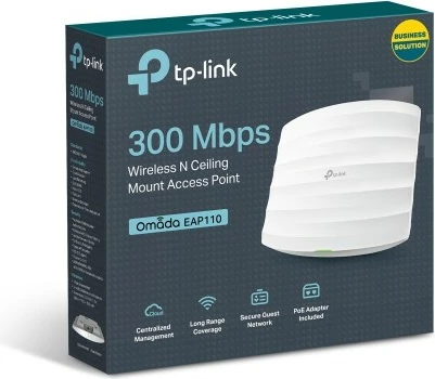 Access point TP-LINK EAP110, 300 Mbps, 2.4 GHz, i bardhë