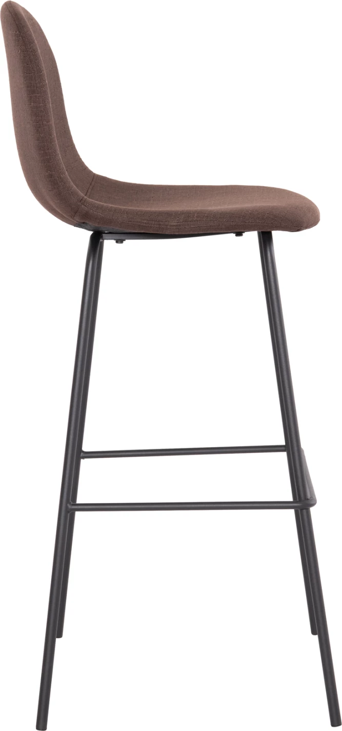 Karrige për bar VINCENT FH8579.23, ngjyrë kafe, kornizë metalike e zezë, 47x46x104H cm, set prej 4 copash