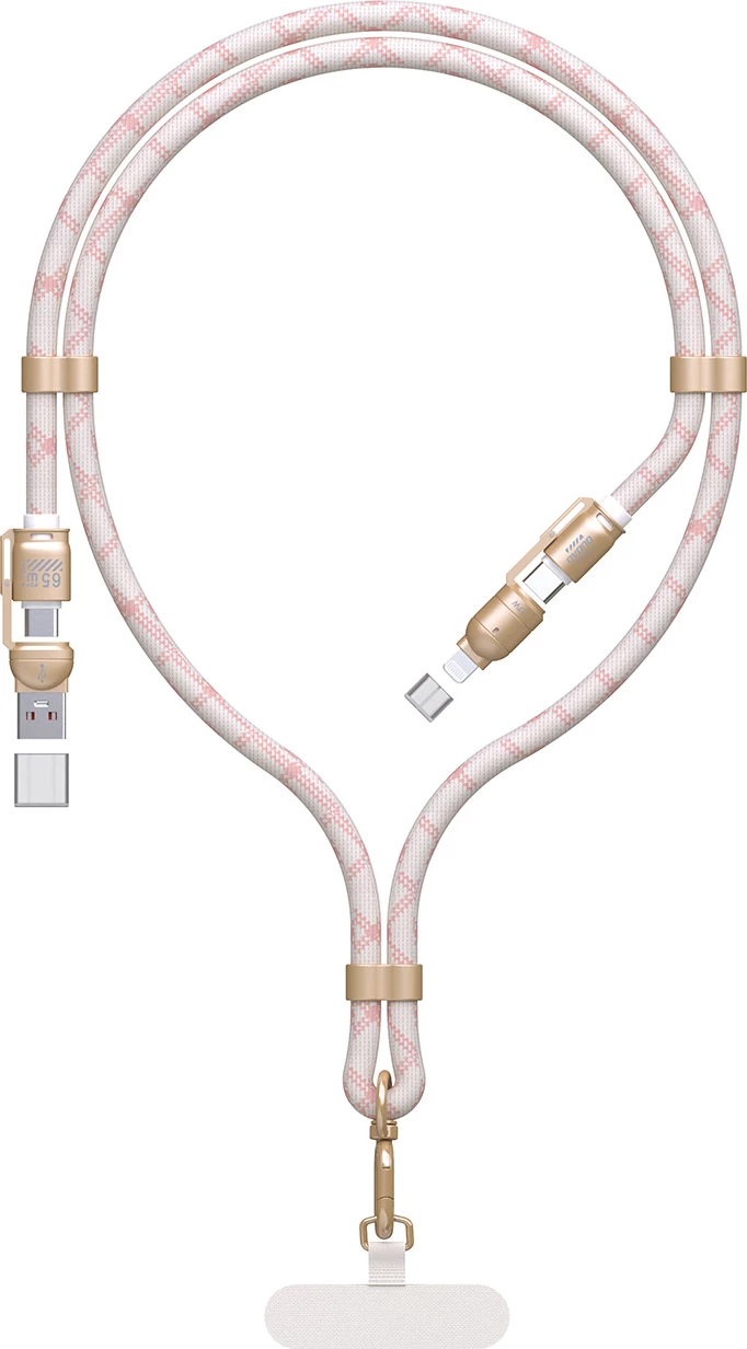 Kabllo multifunksionale Dudao L20MAX 4-në-1, 1.5m, 65W, rozë