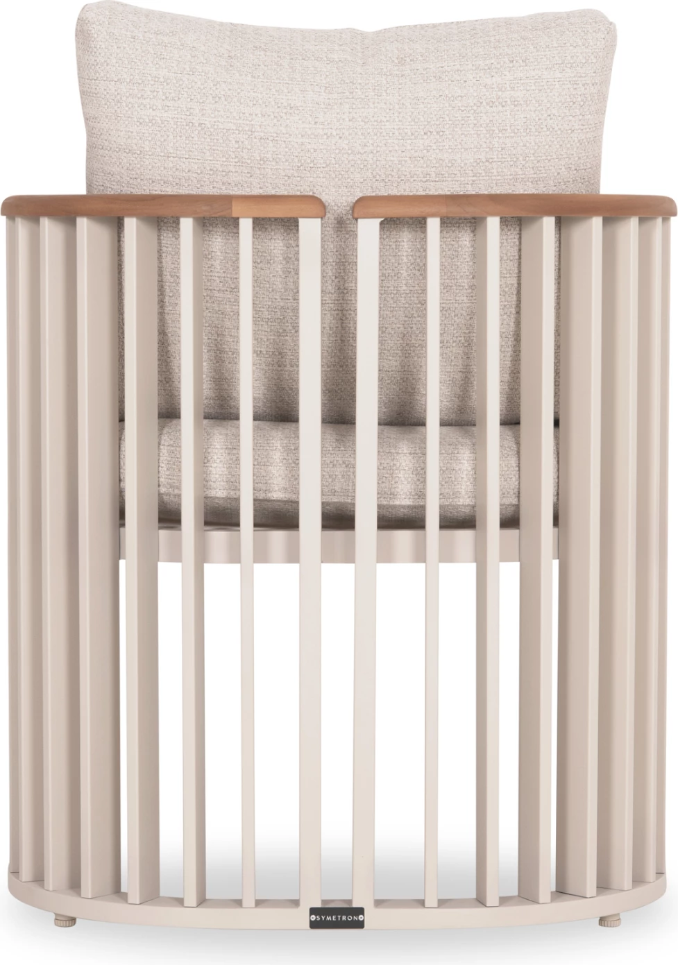 Karrige alumini për jashtë, seri ETERNITY, ngjyrë fildishi, jastëkë bezhë, 65x72x84cm