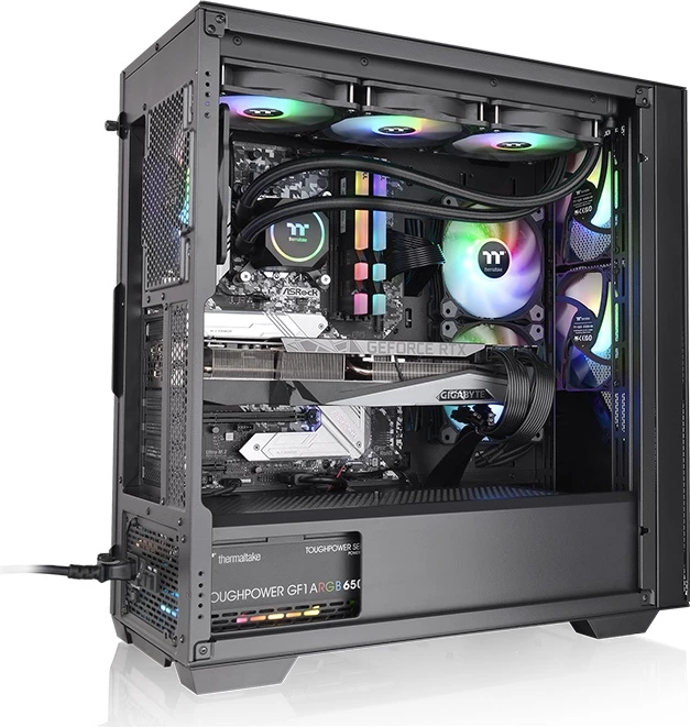 Kasë Thermaltake Divider 370 TG ARGB, Midi Tower, e zezë